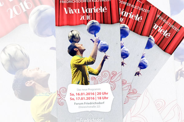 Fußballjongleur Sebastian Heller auf dem Cover des Programms »Viva Varieté 2016«